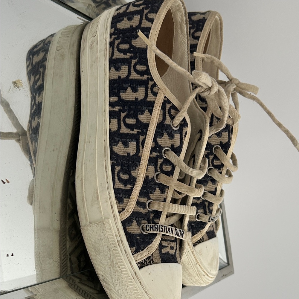 Dior Navy and Cream Women's Sneakers - Picture 7 of 7